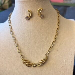 Vintage Park Lane Necklace & Matching Post Back Earrings. Signed.